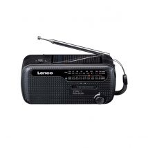 Lenco Radio À Manivelle Et Solaire Avec Lampe De Poche Modèle Mcr-113 Noir