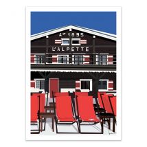 Affiche 50x70 Cm - L'Alpette Megeve - Lpx Illustration - Wall Editions