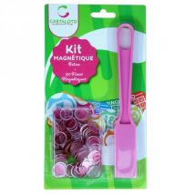 Kit Baton Magnetique Rose + 100 Pions De Loto - Ramasse Jetons - Cartaloto