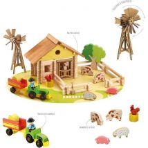 Ma Ferme En Bois - Jeu De Construction - 145 Pieces - Jeujura