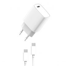 Myway Pack Chargeur Secteur 20w Pd Avec Cable Usb-c Ultra Rapide Blanc