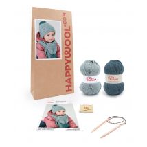 Kit Tricot Bonnet Echarpe Laine Tiffany Amande 2a - Phildar