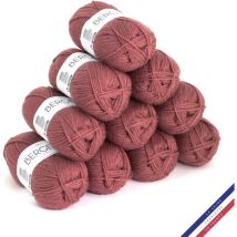10 Pelotes De Laine - Bois De Rose - 100% Acrylique - Bergère De France - Barisienne - Bergere de France