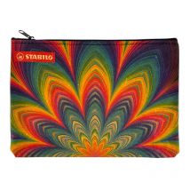 Trousse - Rectangulaire - Plat - Motif Arty - Stabilo - 22,5x16cm - Cuir Recyclé - Stabilo