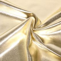 Tissu Coton Sergé Stretch Uni Doré - Au Mètre - Craftine