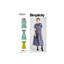 Patron Simplicity 9678 - Robe À Manches Du 36 Au 52 (fr) Taille N°fr 46-54