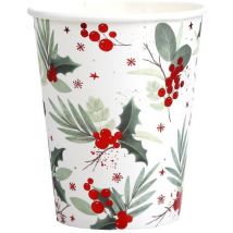 10 Gobelets Noël Traditionnel Rouge - Annikids