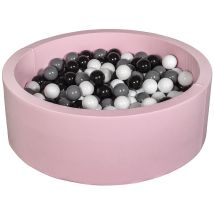 Piscine À Balles Aire De Jeu + 300 Balles Rose Noir,blanc,gris - Velinda
