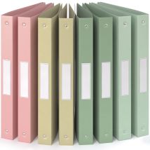 8x Classeur A4- 4 Anneaux- Dos 3,5 Cm Pour 200 Feuilles- Étiquettes De Dos- Pp- Durable- Résisitants À L'Eau- Couleurs Terre- Acropaq