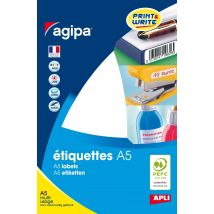 Apli 114018 - Etiquettes Multi-usage Blanches 10 X 22mm A5