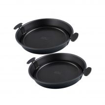 Ensemble De 2 Moules À Gâteau Et Quiches Rond De 28 Cm Avec Fond Amovible Zenker Black Metallic