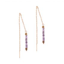 Boucles D'Oreilles Pendantes Lumia En Pierres Améthyste - SLOYA