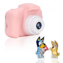 Coffret Mini Appareil Photo Et Vidéo Enfant Rose - Agfaphoto X Coloriage Bluey - Ara Creative - Agfa Photo