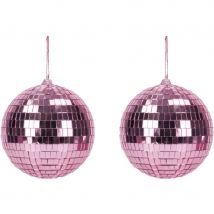 2 Boules Disco Pink - 10 Cm - Annikids