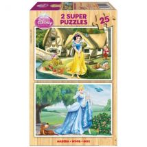 Puzzle En Bois Disney Cendrillon Et Blanche-neige 2 X 25 Pieces - Educa - 15591 - Educa