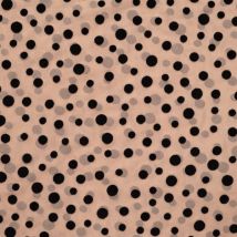 Tissu Tulle Souple Big Dots Velours Sur Fond Beige - Au Mètre - Craftine