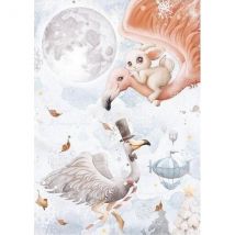 1 Feuille De Papier De Riz 22 X 32 Cm Ciao Bella Dreamy Flamingos 285 - CIAO BELLA