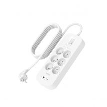Belkin Rallonge Multiprise Parafoudre 6 Prises Avec Usb Et Usb-c Blanc