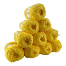 Lot De 10 Pelotes Azurite Jaune - 100% Acrylique - 50g/140m – Distrifil