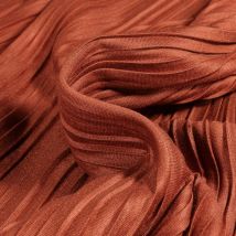 Tissu Maille Plissé Uni Rouille - Au Mètre - Craftine