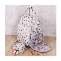 Sac À Dos De Voyage Multi-rangements Motif Abeille - 30 X 24 X 43 Cm – Spécial Couture, Tricot, Crochet,... - Hobby Gift Ecru
