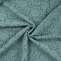 Tissu Dentelle Fleurs Gaufrées Vert Amande - Au Mètre - Craftine
