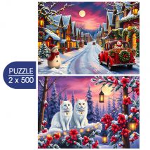 Puzzle 500 Pièces - 2 Puzzles - Ready For Christmas - Bluebird Puzzle