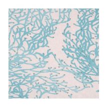 Tissu Toile Imprimé Coraux Bleu (2004) Vendu Au Mètre - Distrifil