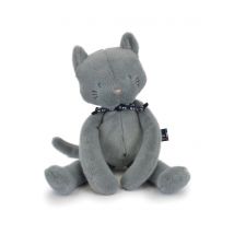 Peluche Chat Meloe – 37 Cm Bleu Gris Ma0261 - Maïlou Tradition - Noir - Mailou