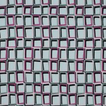 Tissu Viscose Lia Carreaux Menthe Sur Fond Vert Sapin - Au Mètre - Craftine