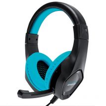 Amstrad Casque Pro Gamer 40mm Power Bass Arceau Et Micro Ajustables Bleu
