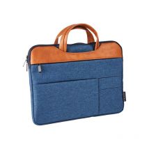 Pochette Ordinateur Pc Portable 15,6 Pouces Bleu Marine Avec Poignées Cristo - Crisco