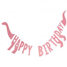 Guirlande Happy Birthday Dinosaures - Rose - Ginger Ray