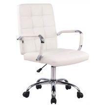 Chaise De Bureau Deli Pro Simili Cuir Blanc - Ovegna