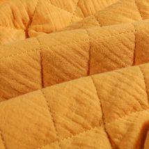 Tissu Double Gaze Matelassée Moutarde - Au Mètre - Craftine