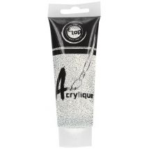 Peinture Acrylique Pailletée Argent 75 Ml - Megacrea DIY