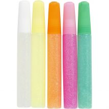 Colle À Paillettes, Couleurs Pastel, 5x10 Ml/ 1 Pq. - CC Hobby