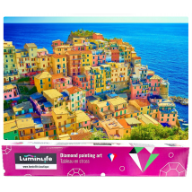 Diamond Painting Broderie Diamant Luminlife 50x70cm, 5d, Diamants Ronds - Cinque Terre Italy - No Name