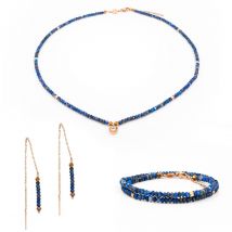 Collier, Bracelet Et Boucles D'Oreilles Lumia En Pierres Lapis-lazuli - SLOYA