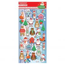 Scène À Décorer - Autocollants Mousse 3d Animaux De Noël - Global Gift