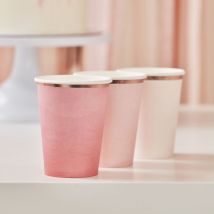 8 Gobelets Rose Ombré/rose Gold - Ginger Ray