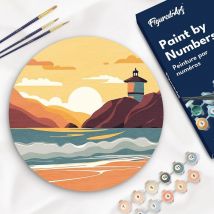 Peinture Par Numéro Sur Disque En Bois - Plage De Malibu - No Name