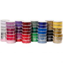 Ruban Adhésif Dentelle, L : 15 Mm, Ass. De Couleurs, 56x3 M/ 1 Pq. - CC Hobby