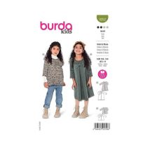 Patron Burda 9252 - Robe & Blouse Évasées De 104 À 134 Cm Taille N°fr 4-9 Ans