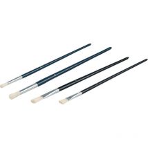 4 Pinceaux Brosses À Tableaux Plats Et Ronds Pour Retouches Nespoli