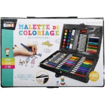 Mallette De Coloriage - Crayons, Feutres, Peinture, Craies, Ciseaux - 86 Pièces - Enfant - Jeux 2 Mômes