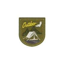 Lot De 3 Écussons Thermocollants Outdoor Tente Fond Kaki 5x5cm - MyMercerie