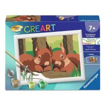 Peinture Par Numero Enfant Des 7 Ans - Creart Kids - 13x18cm - Ecureuils En Forêt - Ravensburger