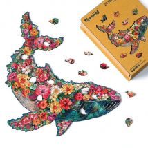 Puzzle 2d En Bois Adulte - Baleine Florale - Figured'Art