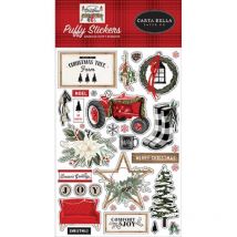 Planche De 33 Stickers Puffy Farmhouse Christmas - Carta Bella - No Name